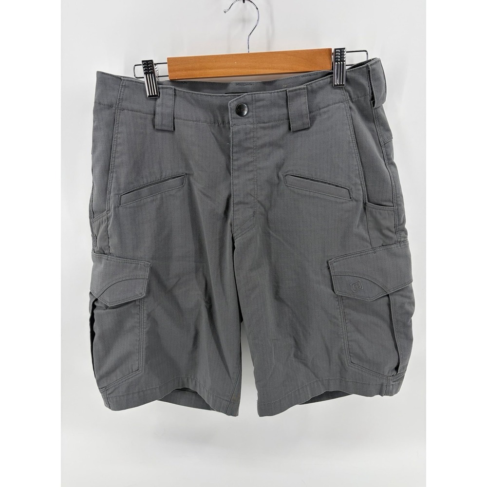 5.11 Tactical Cargo Shorts Mens 30, Gray Polyester/Cotton Canvas Pocket, Pre-Own